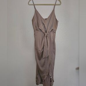 SHEIN Taupe V-Neck Dress
